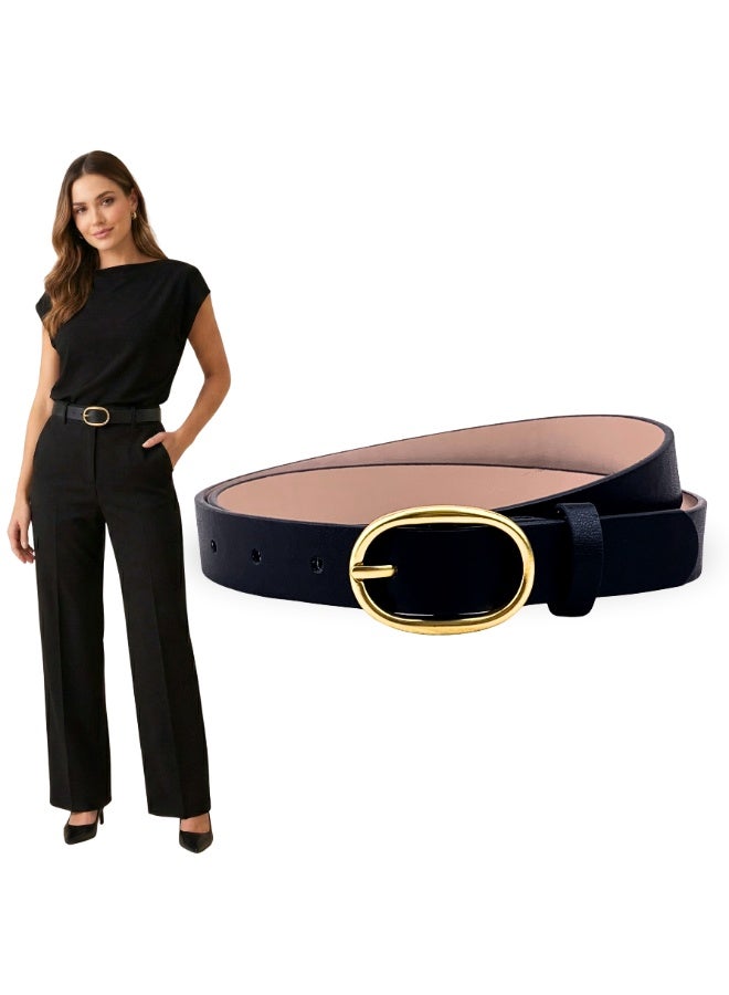 Classic Milano Women's Belt with Gift Box | Faux Leather Ladies Belt for Dresses, Jeans & Gowns | Stylish Womens Belt | Adjustable Girls Belt | Belt for Women with Elegant Buckle